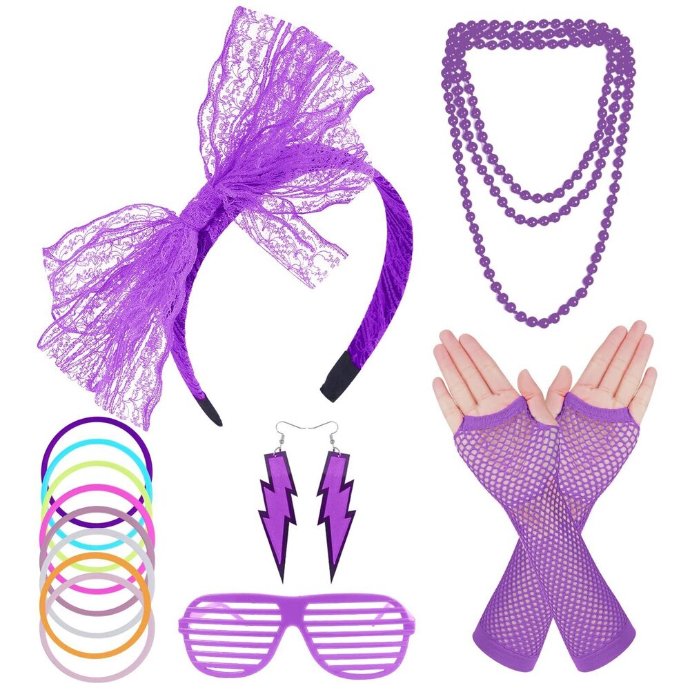 4354 80s Costumes For Women, Women's Neon Accessoriess Fancy